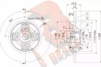 R BRAKE 78rbd15023 -